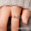 Mixed-Cut Multicolor Slim Ring In Polished Gold Tone view 4