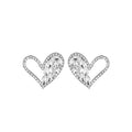 Gold Open Heart Crystal Look Delicate Stud Earrings view 5