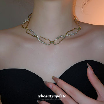 Open Link Textured Chain Necklace Decorative Jewelry