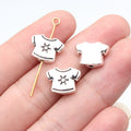 13x10x4.2mm 1.9g Antique Silver Zinc Alloy Baby Shirt Small Hole Beads for DIY Bracelet Jewelry Making