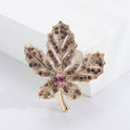 Rhinestone Maple Leaf Brooch Silver Blue Gold Purple view 7