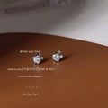 Silver Mini Heart Clear Stone Arrow Stud Earrings Pair view 4