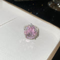 Silver Teardrop CZ Open Ring and Drop Earrings Pink Purple view 4