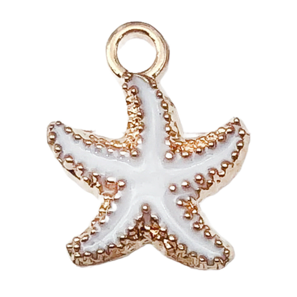 Enamel Zinc Alloy Starfish Ocean Charm Pendant for DIY Bracelet Necklace Earring Keychain