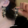 Black Crystal Teardrop Necklace And Matching Drop Earrings view 3