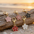 Enamel Cherry Blossom Flower Charm Gold Lobster Clasp Five Colors view 4