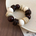 Wood Coconut Shell Stretch Bracelets Round Disc Flower 5 Styles view 6