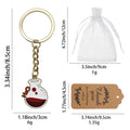 H2o Flask Chemistry Enamel Key Ring Blue Or Red Metal Charm view 2