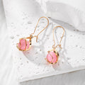 Gold Wire Cage Round Bead Dangle Earrings 4 Color Styles view 4