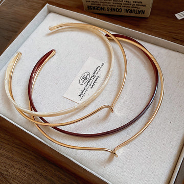 Gold Tone Sculptural Collar Necklaces in Two Designs