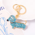 Rhinestone Dachshund Dog Keychain Gold Clasp Five Colors view 8