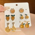 Fruit Apple Citrus And Enamel Bow Multi Pair Stud Sets view 1