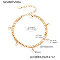 Stainless Steel Star Ocean Dual Chain Bracelets Anklets Gold Steel view 6