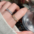 Wheat Leaf Pearl Open Ring Zircon Accents Gold Or Silver view 1