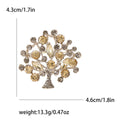 Colorful Crystal Tree Brooch with Polished Metal and Decorative Accents view 8