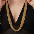 Multi Strand Layered Snake Chain Necklace And Bracelet Set view 3