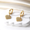 Gold Tone Chain Heart and Bead Huggie Earring Options view 3