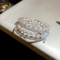Multi Row Pearl Rhinestone Open Cuff Bracelets Four Styles view 8