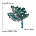 Crystal Leaf Cluster Brooch with Layered Openwork Foliage view 5