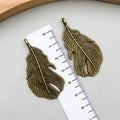 Vintage Zinc Alloy Feather Leaf Charm Pendant for DIY Necklace Earring Jewelry Making