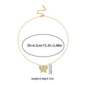 Multicolor Butterfly Pendant Necklace in Gold and Silver Tones view 4