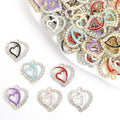 Crystal Double Heart Charms in Six Colors and Two Metal Tones view 1