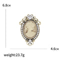 Cameo Profile Medallion Brooch in Gold or Silver Tone view 5
