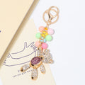 Rhinestone Balloon Bear Keychain Gold Clasp Four Belly Colors view 9