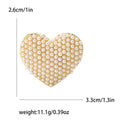 Textured Heart Brooch in Gold White and Black Jacket and Scarf Accessory view 6