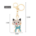 Rhinestone Cat Keychain Gold Metal Charm Four Color Styles view 2