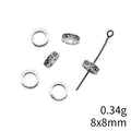 Plain Round Large Hole Spacer Beads in Silver Tone Metal view 4