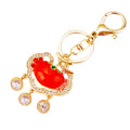 Jeweled Persimmon Keychains with Pearl Crystal and Assorted Dangle Options view 5
