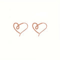 Minimal Wire Heart Hook Earrings in Four Metal Tones view 5