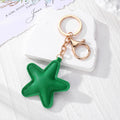Puffy Leather Star Keychains Lobster Clasp 9 Colors view 3