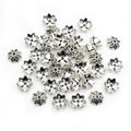 Silver Tone Flower Shaped Metal Bead Caps in Two Designs view 2