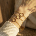Circle Center Double Chain Bracelets in Gold and Silver Tone view 3