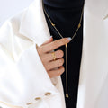 Gold LOVE Letter Y Lariat Long Sweater Chain Necklace view 4
