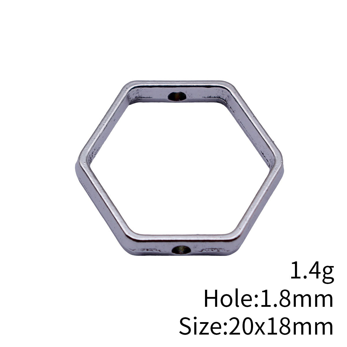 20x18mm 1.4g Multicolor Zinc Alloy Geometric Hollow Hexagon Frame Loose Metal Beads for Jewelry Making