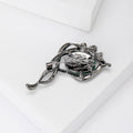Green Oval Stone Floral Leaf Brooch Decorative Lapel Pin view 3
