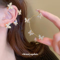 Butterfly Ear Cuff With Crystal Hoop and Vine Detail view 3