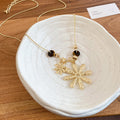 Flower Pendant Beaded Long Necklace - 2 Styles Polished Decorative Design view 6