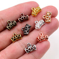 Scrollwork Three-Hole Bead Connector Bails in Mixed Metal Finishes view 4