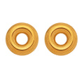 Polished Hollow Circle Dome Stud Earrings Gold Steel view 5
