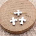 Antique Silver Hammered Cross Spacer Bead for Jewelry Making view 2