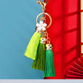 Daisy Triple Silk Tassel Keychains in Nine Color Mixes plus Assorted Option view 12