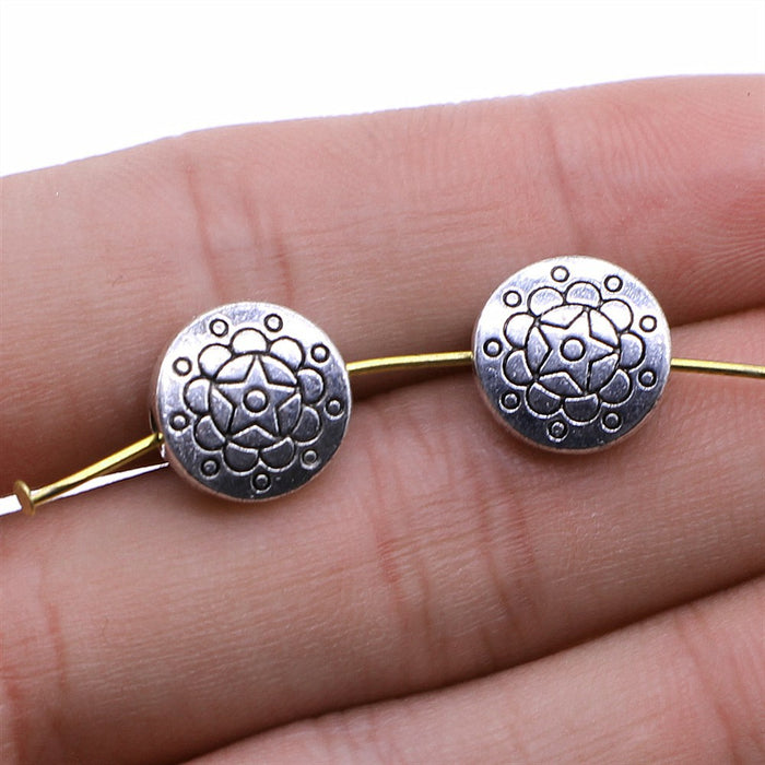 Floral Round Flat Small Hole Bead for Jewelry Making