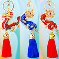Chinese Dragon Tassel Keychains in Forty Eight Color and Motif Options view 1