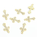 Crystal-Accented Gold Silver Cross Alloy Charms in 4 Styles view 2