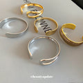 Open Metal Cuff Bracelets Teardrop Plain Wood Grain Five view 4