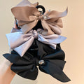 Large Satin Bow Rhinestone Hair Claw Clips 2 Colors view 1
